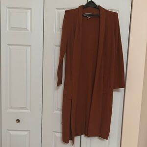Chic Long Brown Cardigan